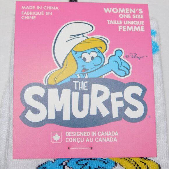 Set of 2 Pairs of SMURFS ( Smurfette ) Womens 6 - 9.5 ankle socks NEW - Picture 2 of 6